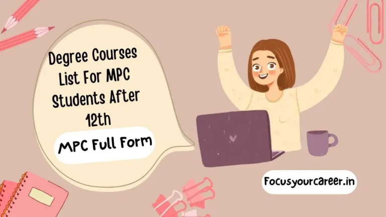 Degree Courses List For MPC Students After 12th